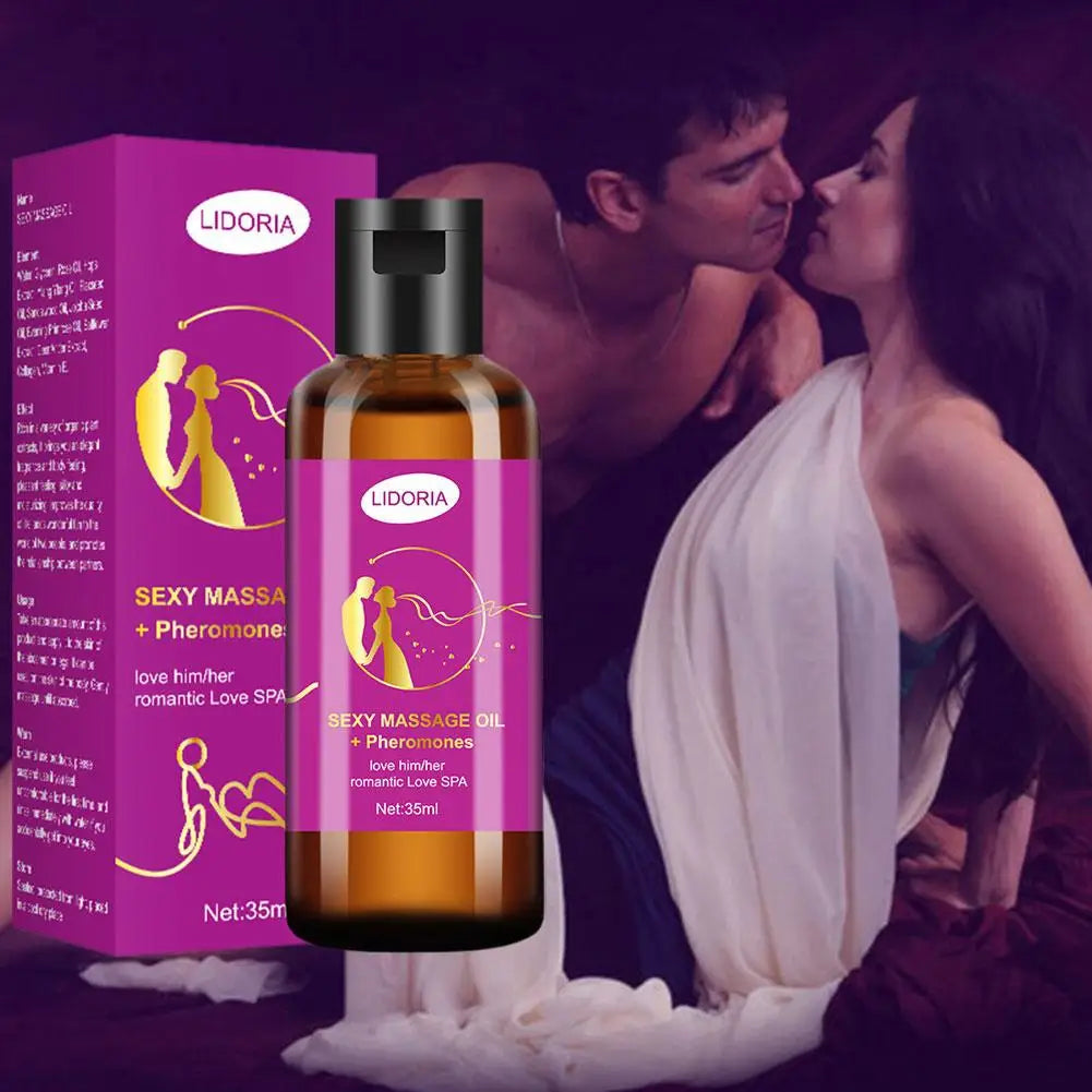 Pheromones Body Massage Oil Natural Plant Rose Essence Romantic Couples Massage Oil Men Women Usable Smooth Formula Easy