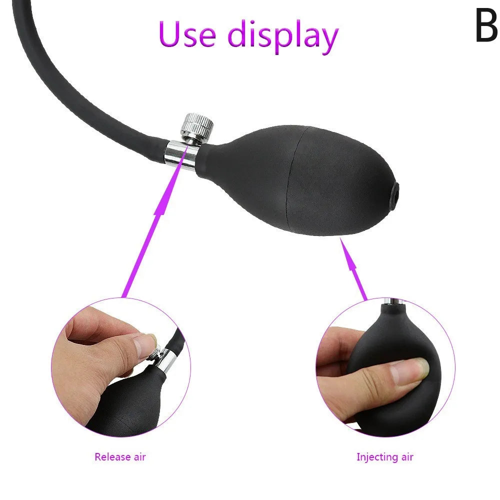 Body-Safe Silicone Expand Inflatable Anal Plug for Men Women Waterproof, Butt Plug Prostate Massager Adult Sex Toys Gay Anal Toy