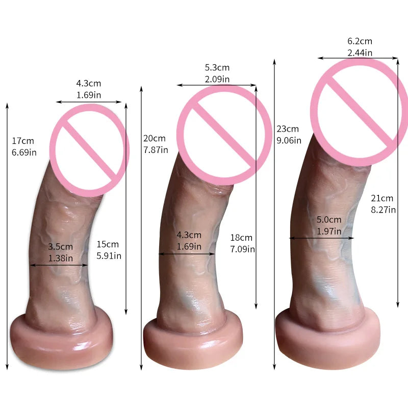 Realistic Flesh Skin Soft Thick Big Dildo Double Silicone Small Penis Woman Man Anal Sex Toy Suction Cup Dick Masturbators Cock