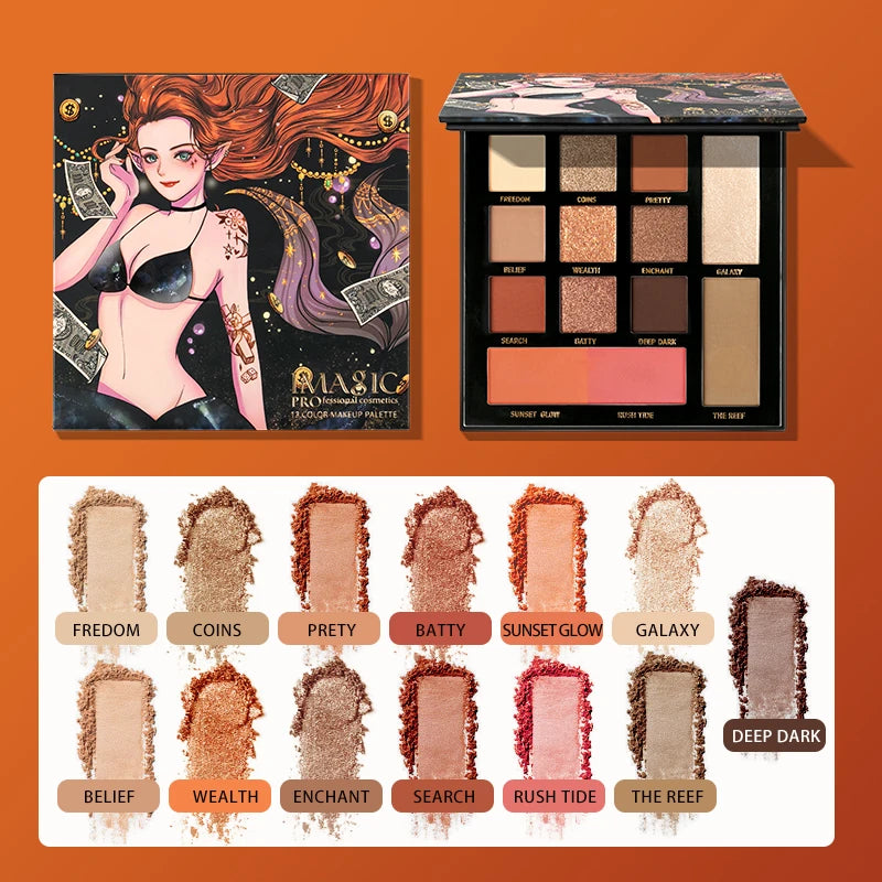 IMAGIC Eyeshadow Palette Matte Make Up Palette Highlight Blus Shimmer Pearlescent Waterproof  Eye shadow Powder And Body Paint