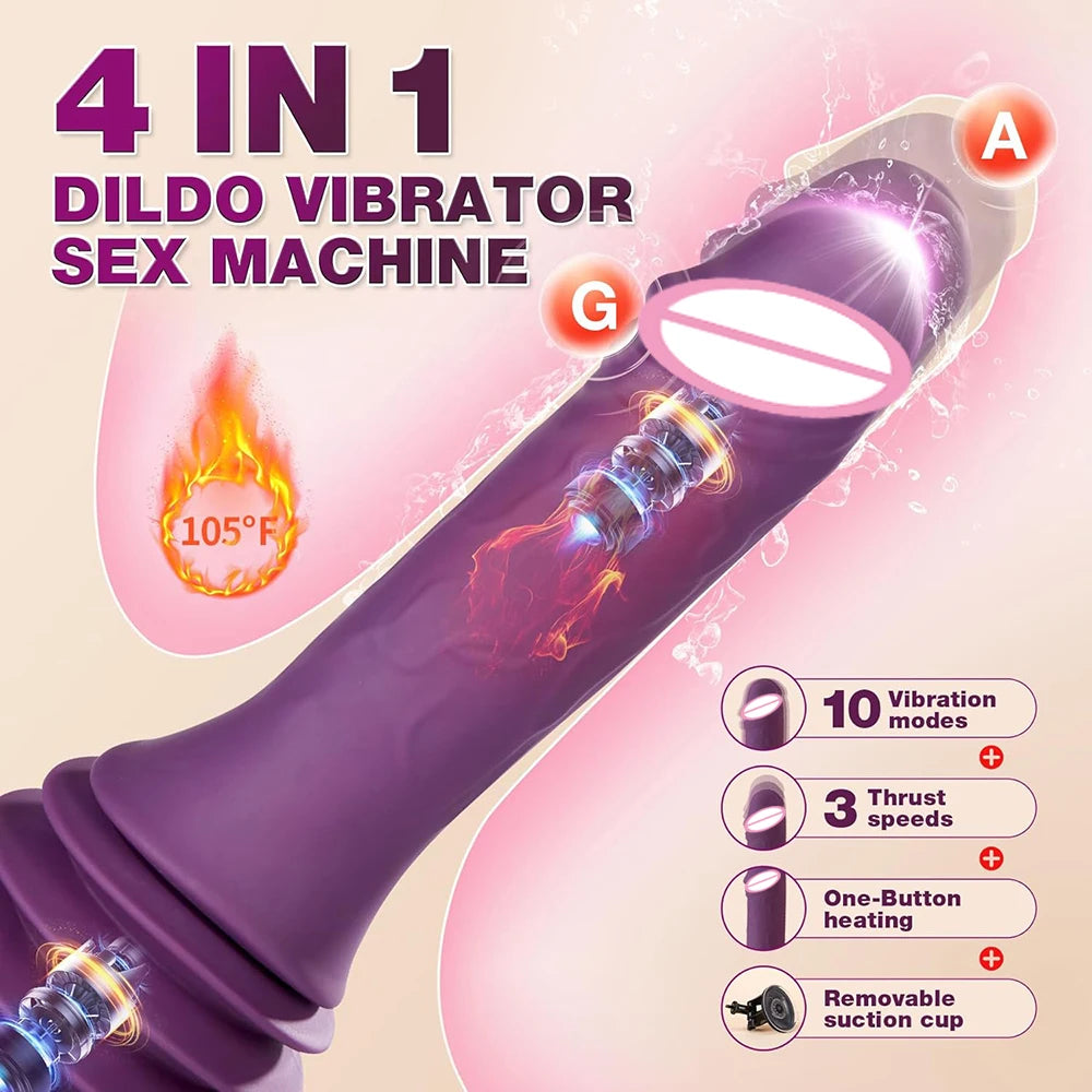 Telescopic Large Dildo Vibrator 10 Vibration 3 Thrusting Realistic Dildos Vagina Massager G Spot Clit Anal Sex Machine for Women