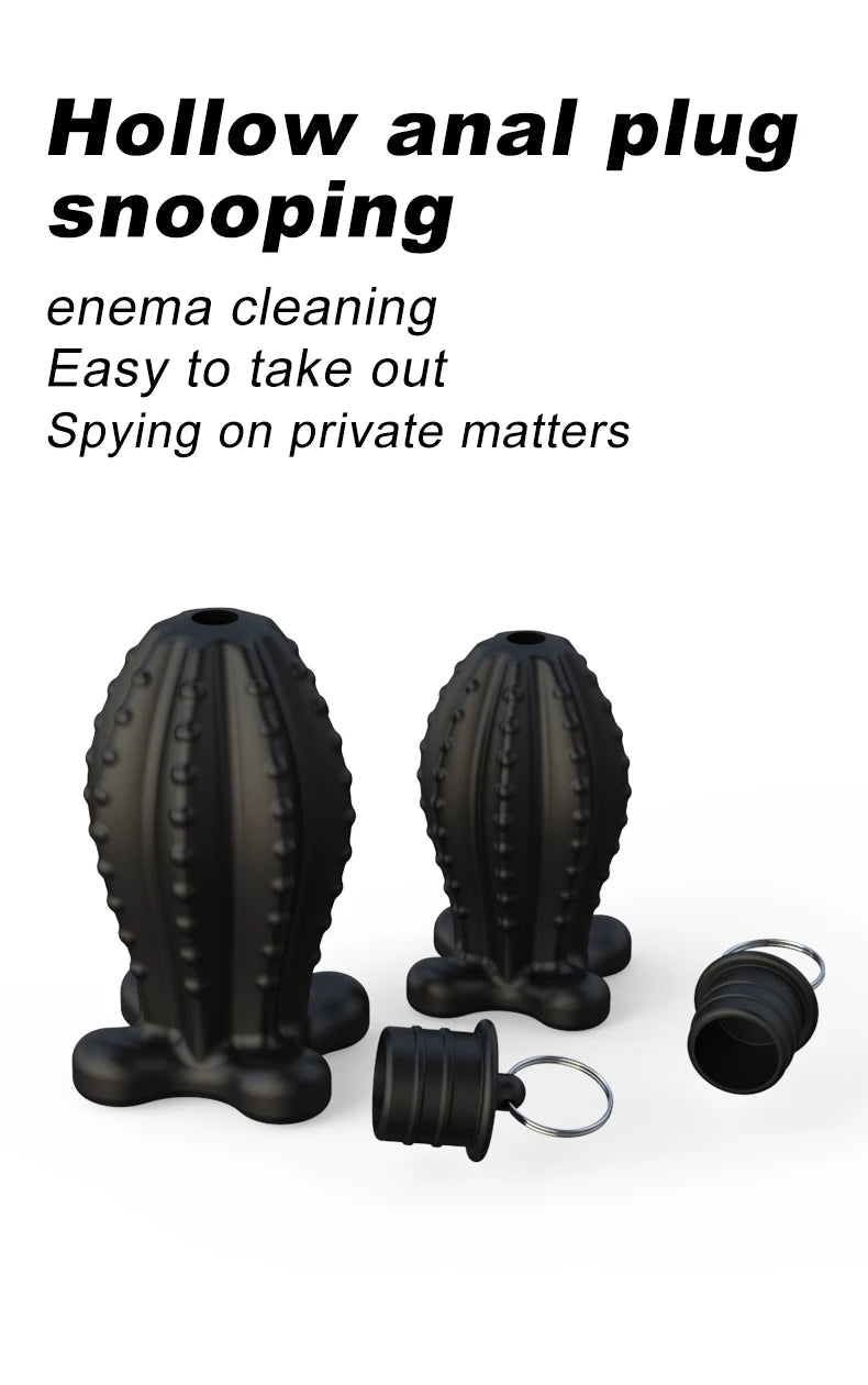 Hollow Anal Plug With plug Prevent liquid leakage Recklessly peeping Easy Enema Vaginal Anal masturbation Butt Plug BDSM Sex Toy