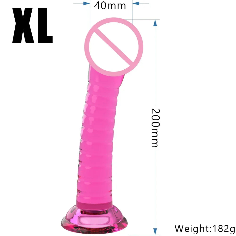 Realistic Dildos For Women No Vibrator Sex Toys Couples Crystal Jelly Mini Penis Vagina Anal Butt Plug Female Masturbation 4Size