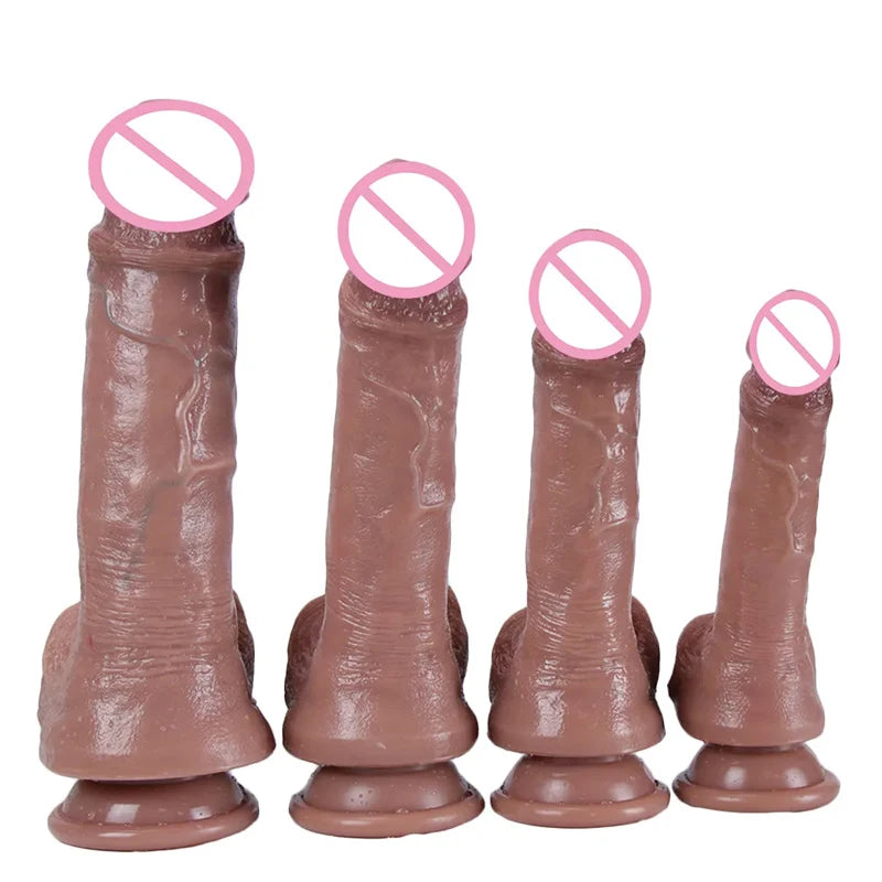 Soft Realistic Skin Feel Penis Big Dildo Double Silicone Suction Cup Thick Dick Anal Men's Women's Gay Sex Toys