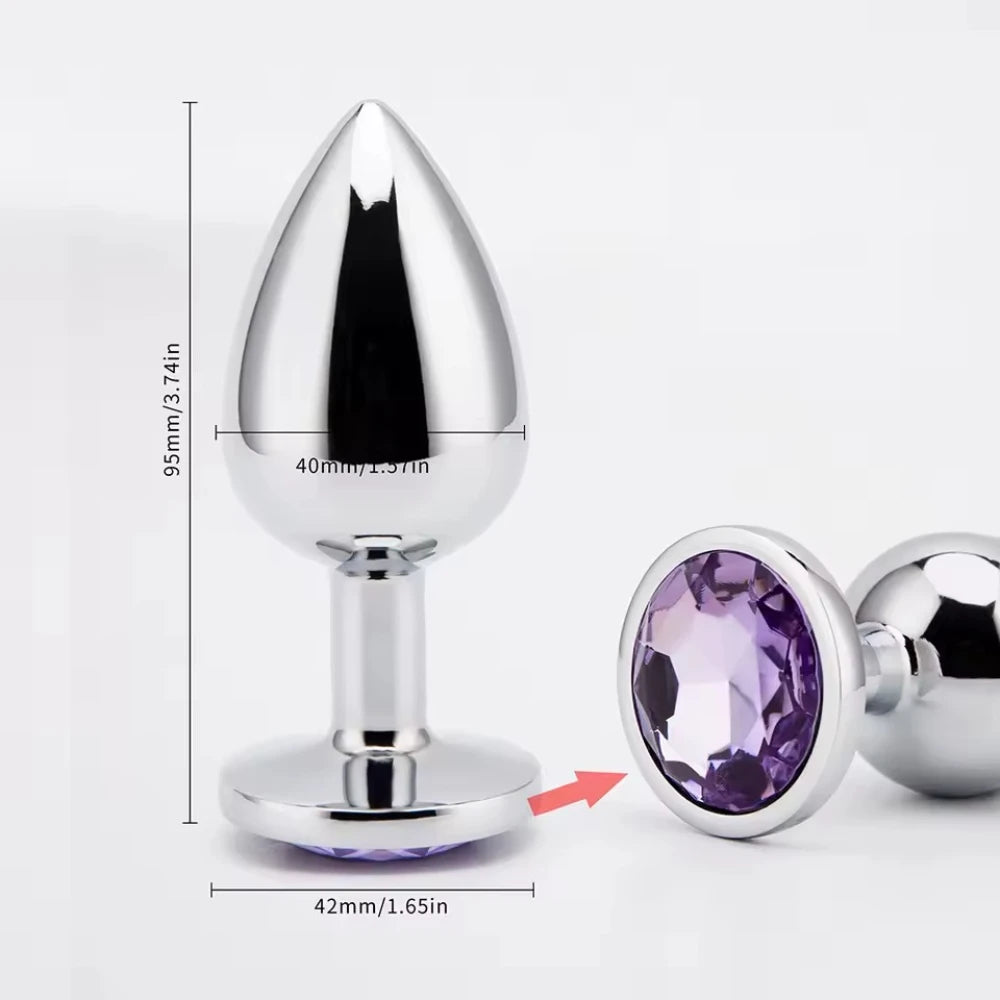 Anal Plug 3 Sizes Stainless Steel Crystal Anal Plug Removable Butt Plug Stimulator Anal Adult Sex Toys Prostate Massager Dildos