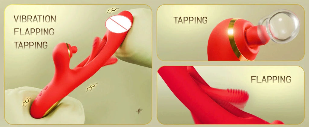 Super Powerful Double-Paddling Vibrator Female Impact Massage Fake Penis Clitoris Stimulator G-spot Massager Adult Toy