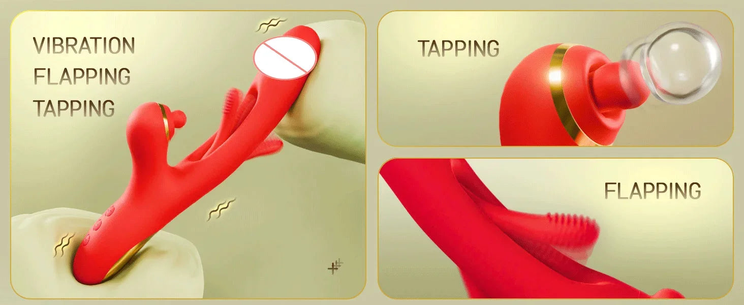 Super Powerful Double-Paddling Vibrator Female Impact Massage Fake Penis Clitoris Stimulator G-spot Massager Adult Toy