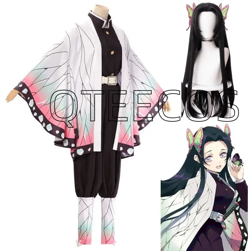 Demon Kochou Kanae Cosplay Costume Adult Anime Kimetsu No Yaiba Shinobu Kochou Halloween Clothes