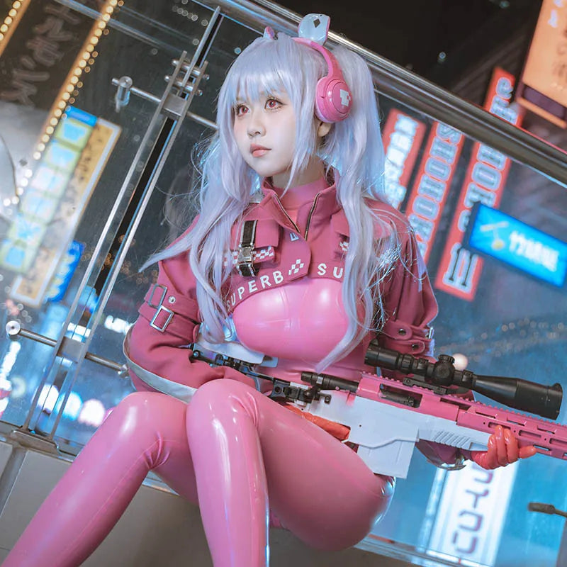Customized:Game NIKKE The Goddess of Victory Alice Cosplay Latex Bodysuit Halloween Carnival Women Costumes Jackets Shoe Headset