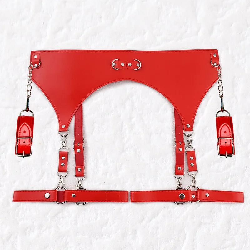 Sex Handcuffs Women's Sexy Lingerie Garter Harness Bondage Set Erotic Sex Toys for Women Strip Club Party Adult Sex Games BDSM
