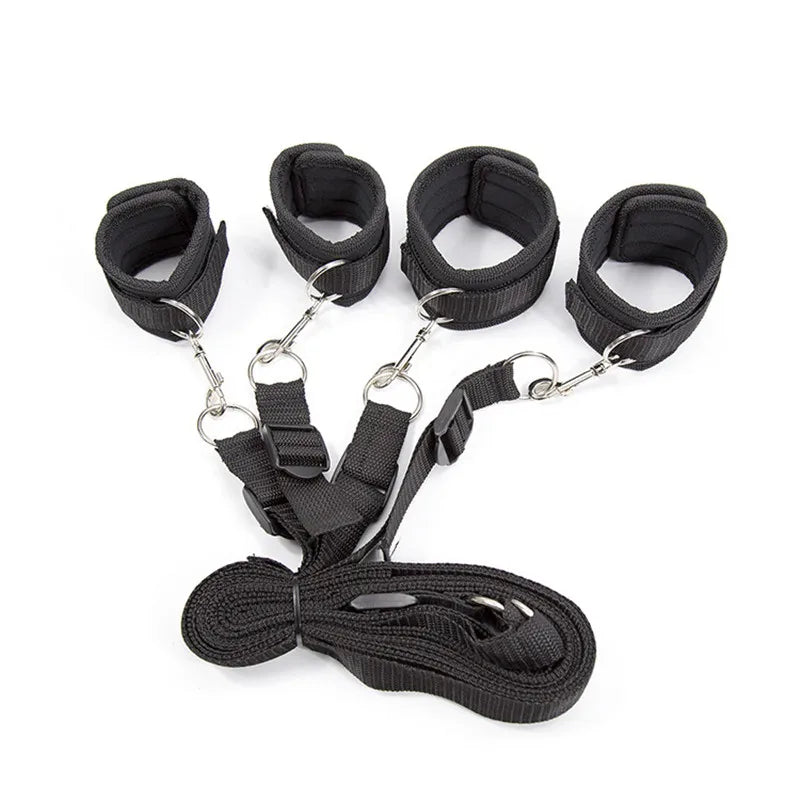 Restraint Erotica Binding Sex Forced Split Leg Straps Neck Wrist Bdsm Bondage Set Sex Toys For Woman Couples Product No Vibrator