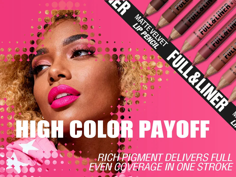 Wooden Matte Brown Lip Liner Pencil 12 Colors Velvet Nude Pink Lipstick Pencil Lasting Soft Smooth Lipliner Outline Lips Contour