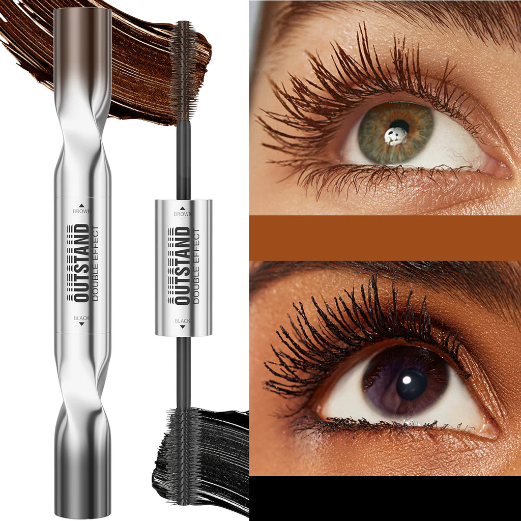 2 Color Waterproof Mascara | Long-Lasting, Smudge-Proof, Curling Formula Black & Green Shades, Formaldehyde-Free Eyelash Primer