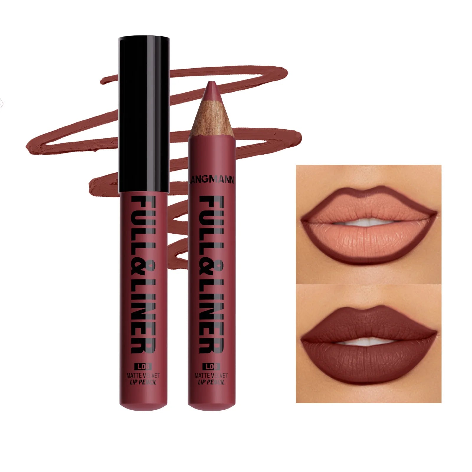 Wooden Matte Brown Lip Liner Pencil 12 Colors Velvet Nude Pink Lipstick Pencil Lasting Soft Smooth Lipliner Outline Lips Contour