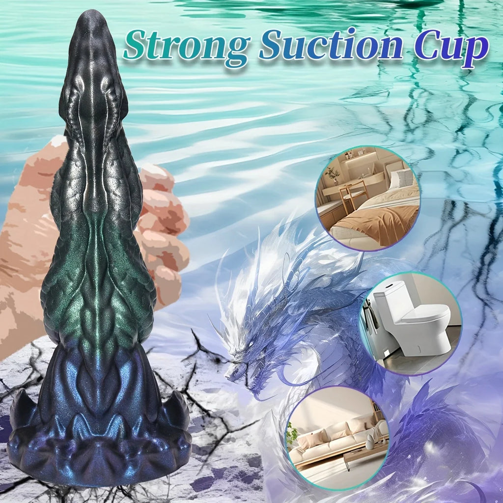 Liquid Silicone Realistic Dragon Monster Anal Plug Anal Expander Dildo, Irregular Penis For Vaginal G-Spot Anal Play SM