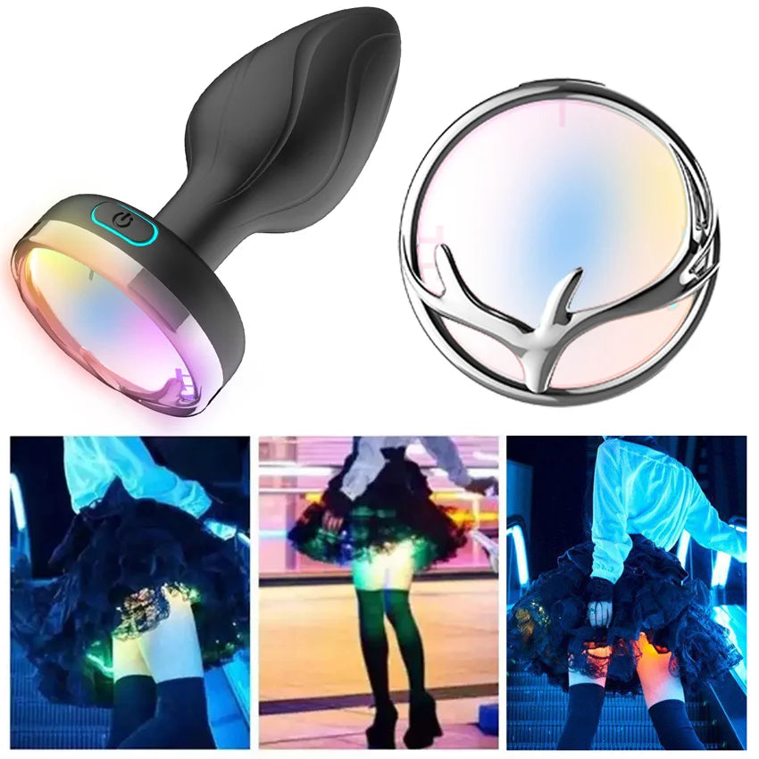 LED Colorful Light Butt Plug for Women Men Anal Plug Vibrator Prostate Massager Adults Sex Toys Wireless Remote Control Buttplug