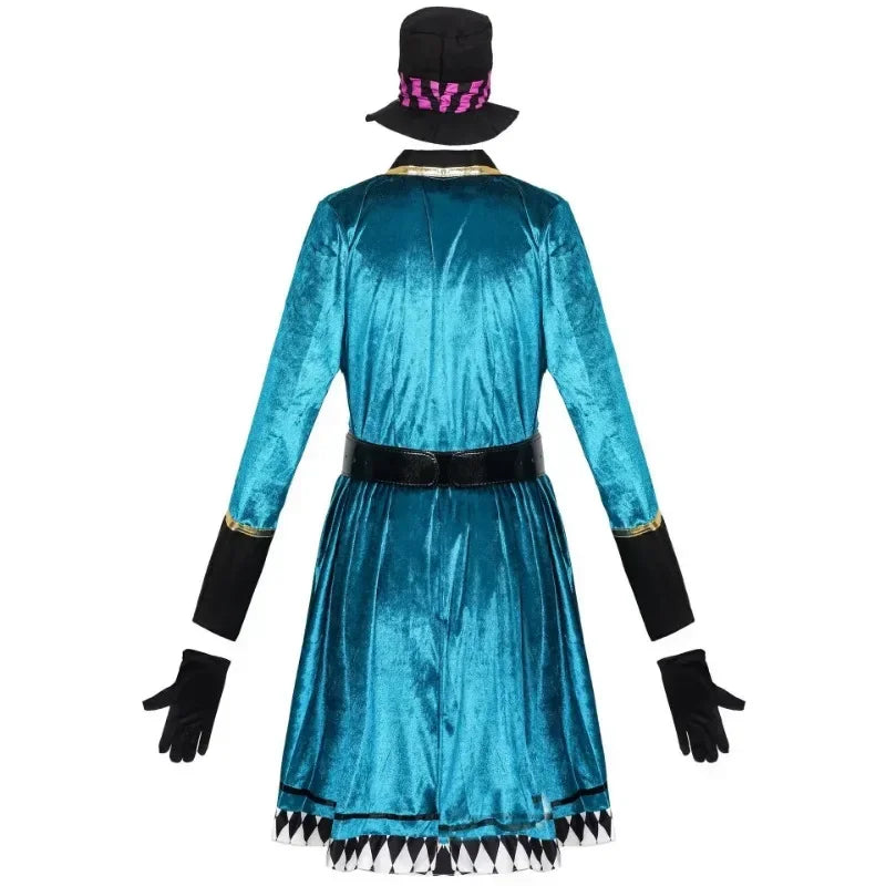 Halloween Alice In Wonderland Clock Mad Hatter Cosplay Costume Sexy Adult Fairy Tale Dress Women Magic Show Tuxedo Fancy Dress