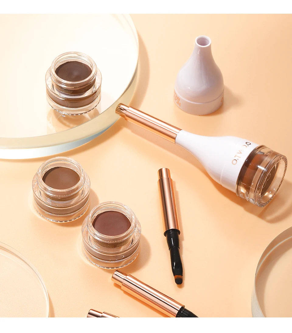 O.TWO.O Eyebrow Pomade Brow Natural Waterproof Creamy Texture Highly Tint Eyebrow Gel Double Use For Eyeliner Beauty Makeup