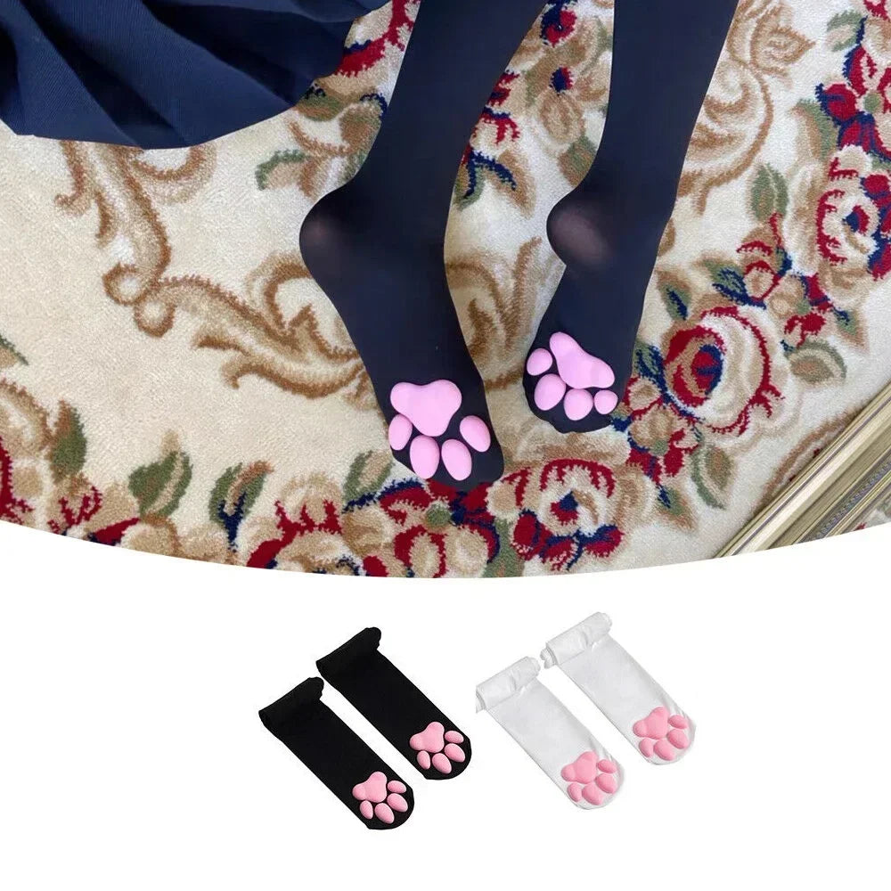 Cat Paw Pad Sock Pink Cute Lolita Thigh High Socks For Adult Children Women Cosplay 3D Kitten Claw Stockings