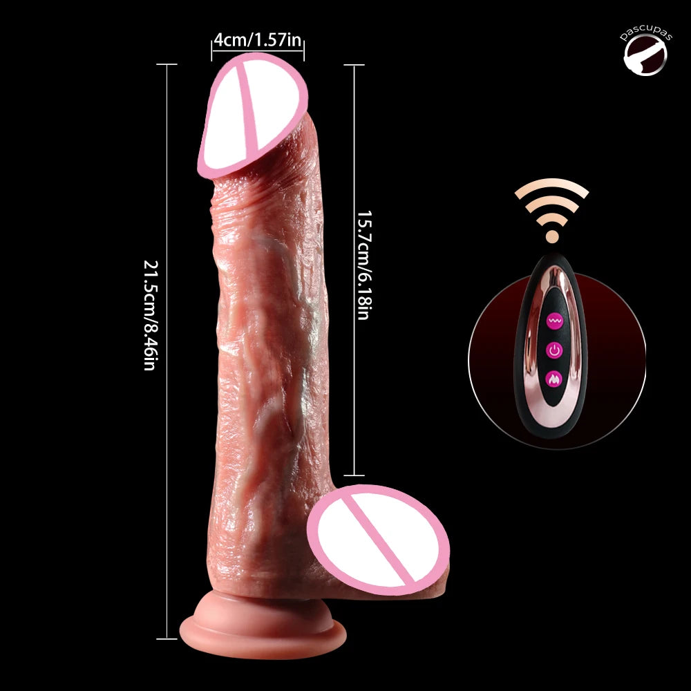 Realistic Dildo Telescopic with Heating Thrusting Vibrator Female Stimulator Big Penis Anal Plug Erotic Sex Toys for Women 18+
