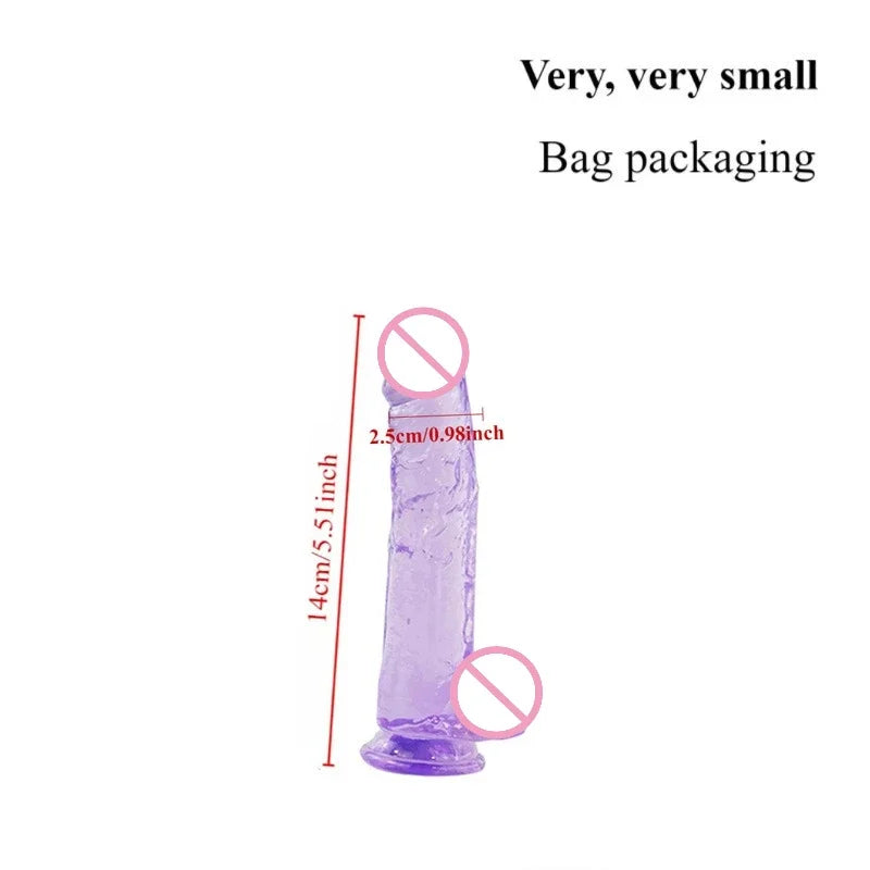 Realistic Transparent Jelly Dildos G-Spot Masturbation Sex Toy for Women Masturbator Vagina Wiht Strong Cup Ddildo Penis Adult18