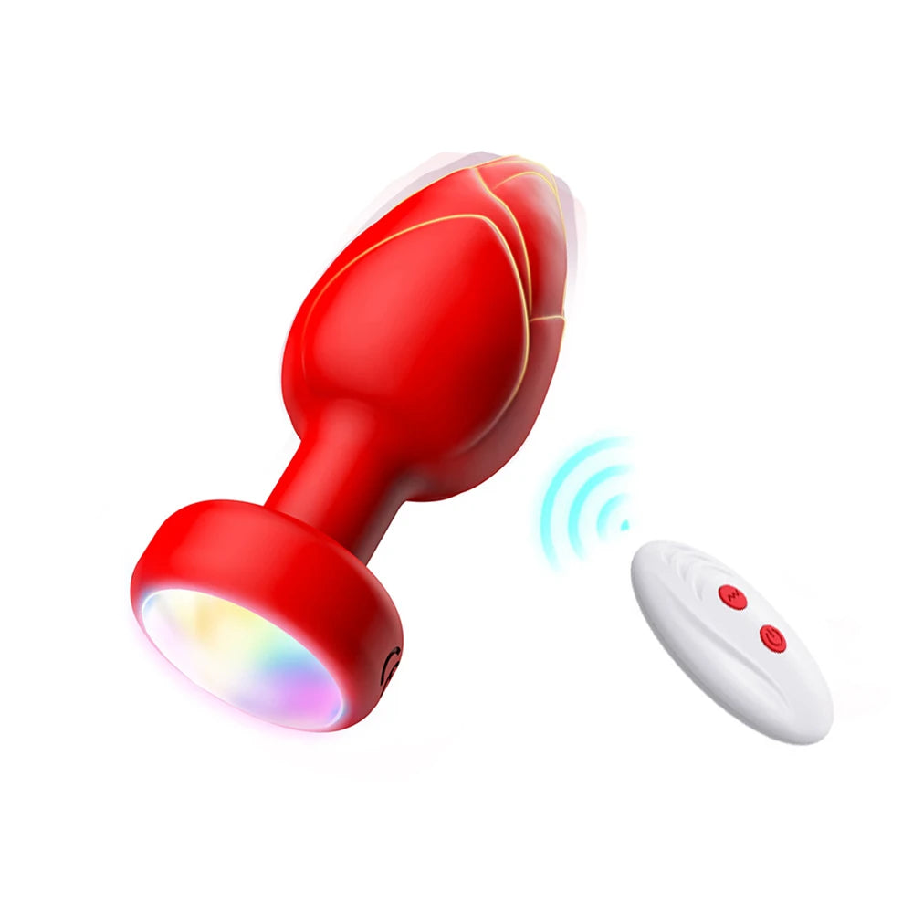 LED Colorful Light Butt Plug for Women Men Anal Plug Vibrator Wireless Remote Control Buttplug Goods Masturbator Adults Sex Toys