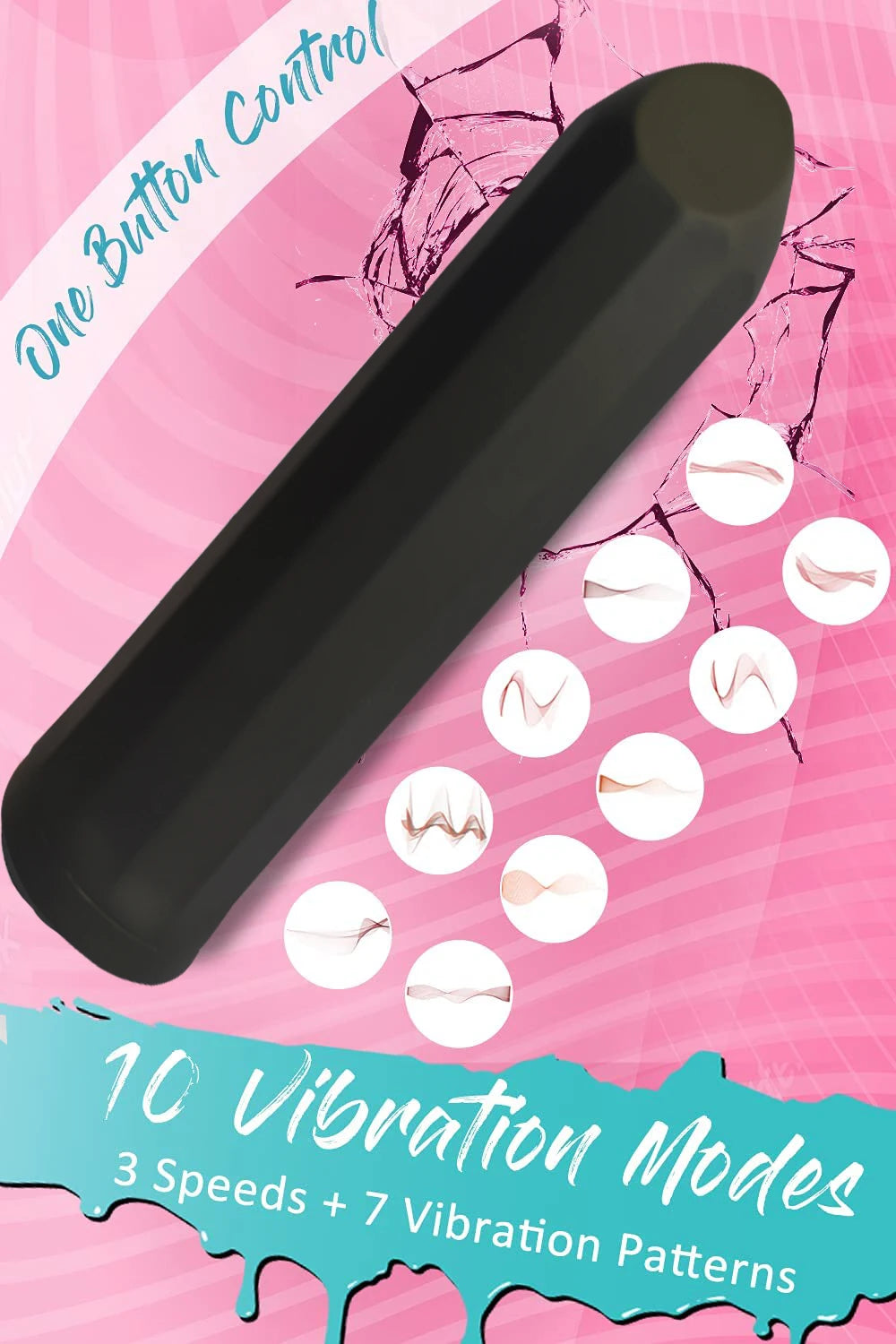 Bullet Vibrator with Angled Tip for Precision Clitoral Stimulation Discreet Rechargeable Lipstick Vibe with 10 Vibration Modes