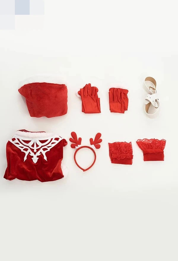 Christmas Women Sexy Jumpsuits Anime NieR Automata 2B Cosplay Costumes YoRHa No 2 Type B Red Pantyhose Gloves Hairband Xmas Gift