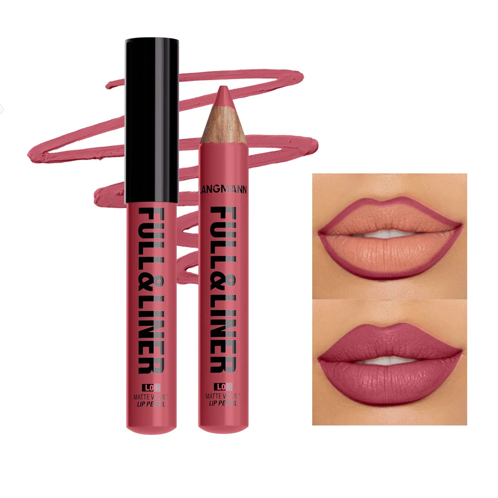 Wooden Matte Brown Lip Liner Pencil 12 Colors Velvet Nude Pink Lipstick Pencil Lasting Soft Smooth Lipliner Outline Lips Contour