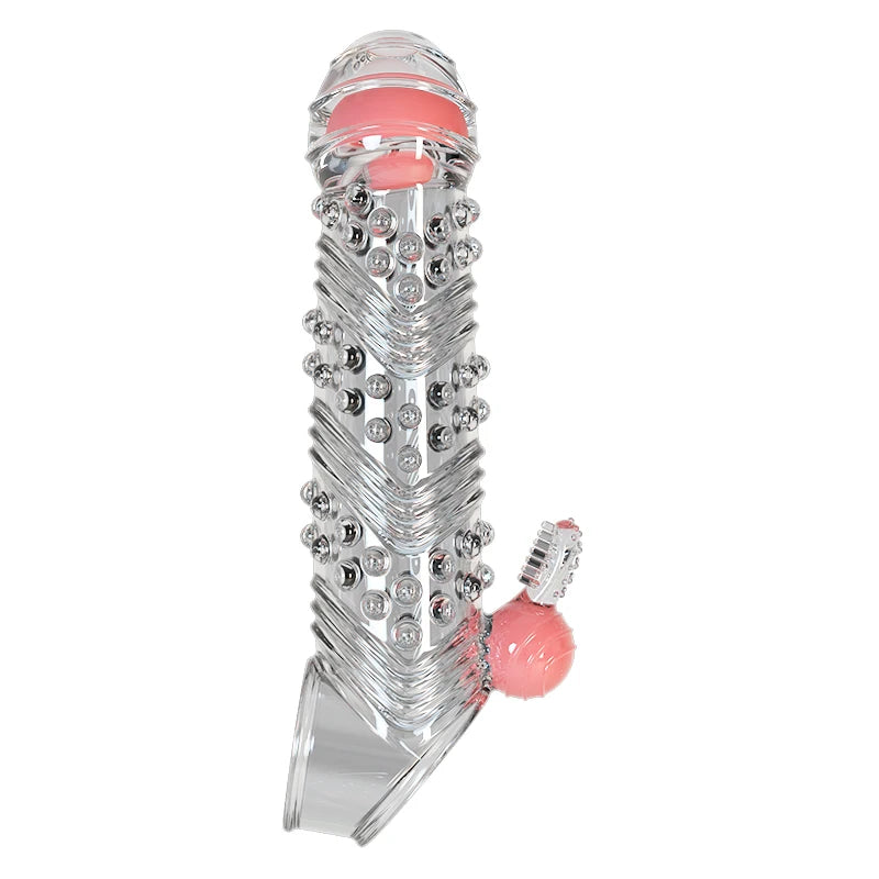 Penis Extension Sleeve Vibrator Extender 4cm Reusable Condoms Soft Delay Ejaculation Dick Sleeve Adult Sex Toys for Men