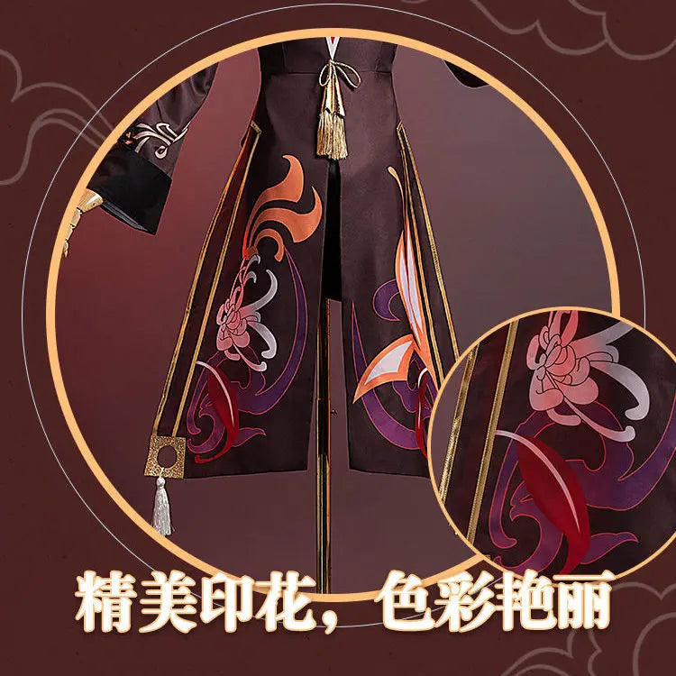 CN Costume Uniform Wig Cosplay Anime Game Genshin Impact Hutao Cosplay Hu Tao Chinese Style Halloween Costumes For Women