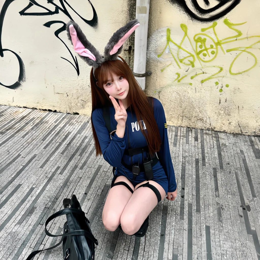 Sexy Cosplay Costumes Hot Rabbit Police Woman Jumpsuit Halloween Costume For Women Tempting Uniform Seductive Performance Cloth