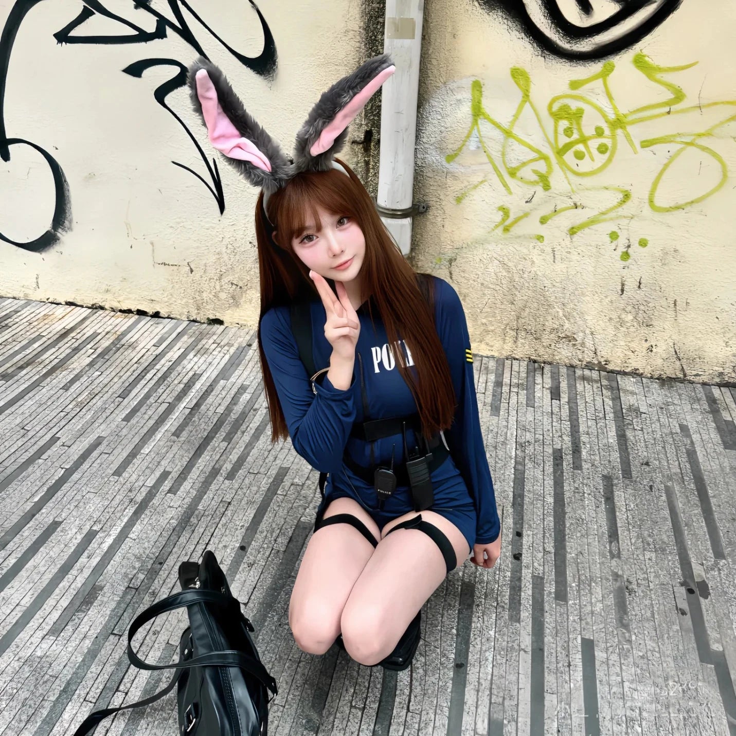 Sexy Cosplay Costumes Hot Rabbit Police Woman Jumpsuit Halloween Costume For Women Tempting Uniform Seductive Performance Cloth