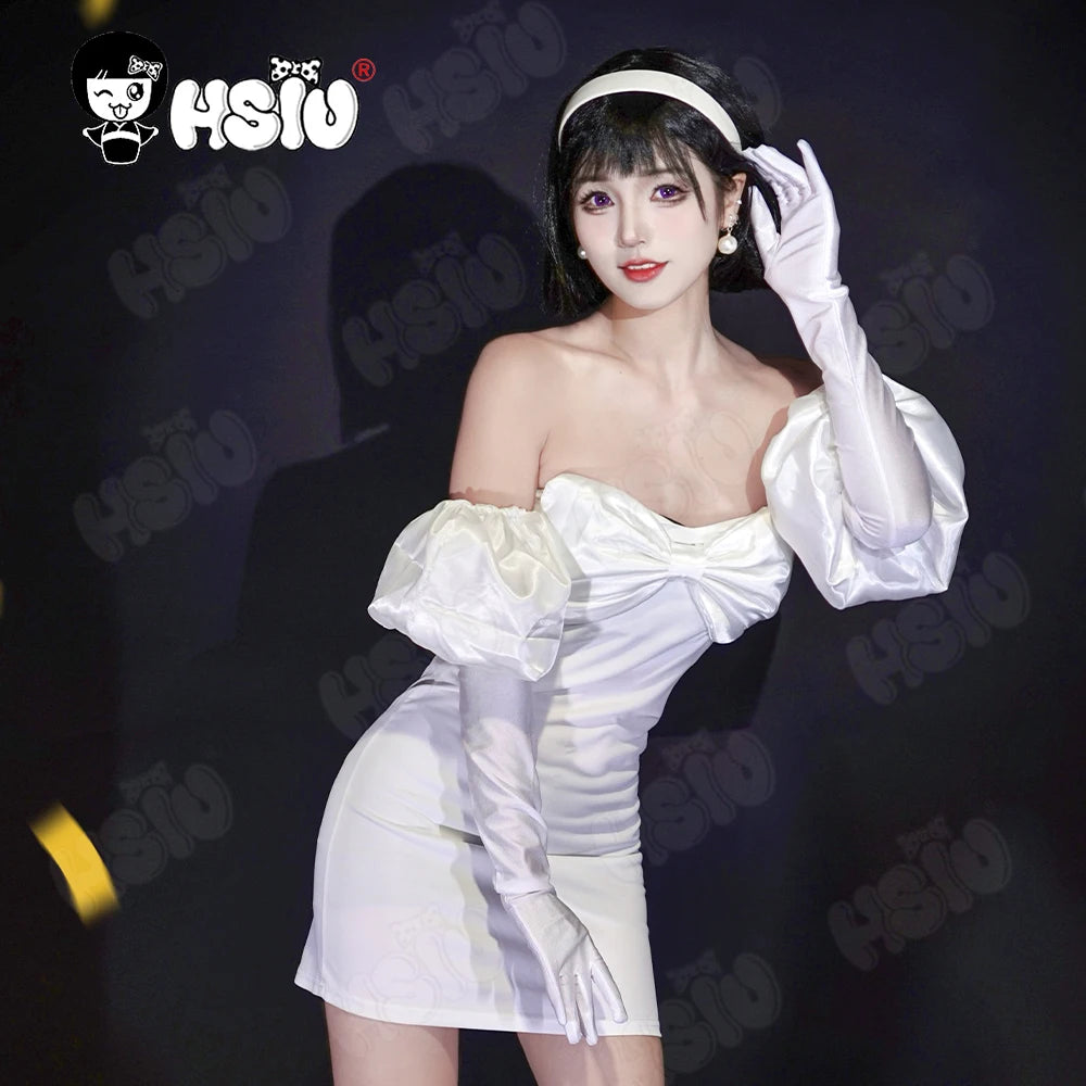 Sua Cosplay Clothing Wig Anime alien stage cosplay Costume HSIU White dress Full short black hair Sua cosplay Clothing Wig