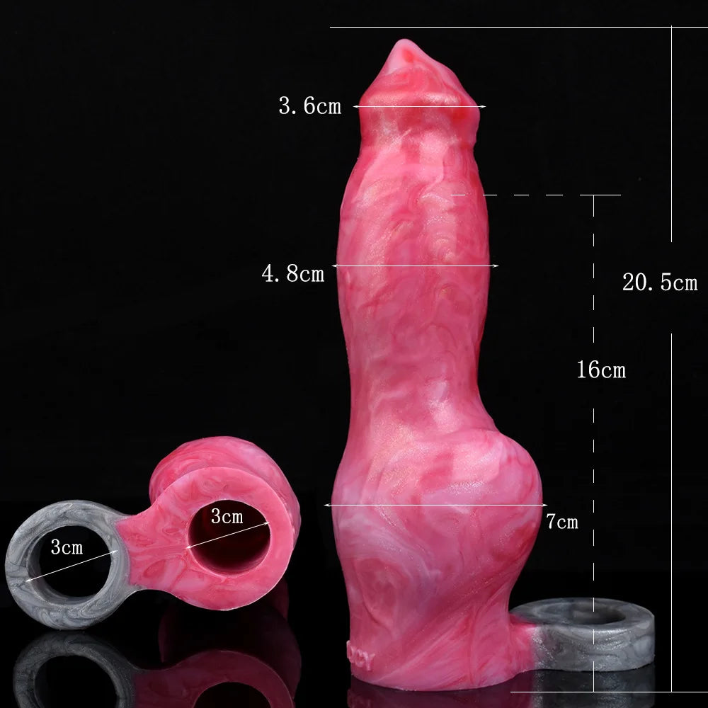 LUUK Dragon Luminous Silicone Dildo Sleeve Male Penis Girth Extender with Cock Ring Adult Sex Toy Enlarger Man‘s Toys 18+