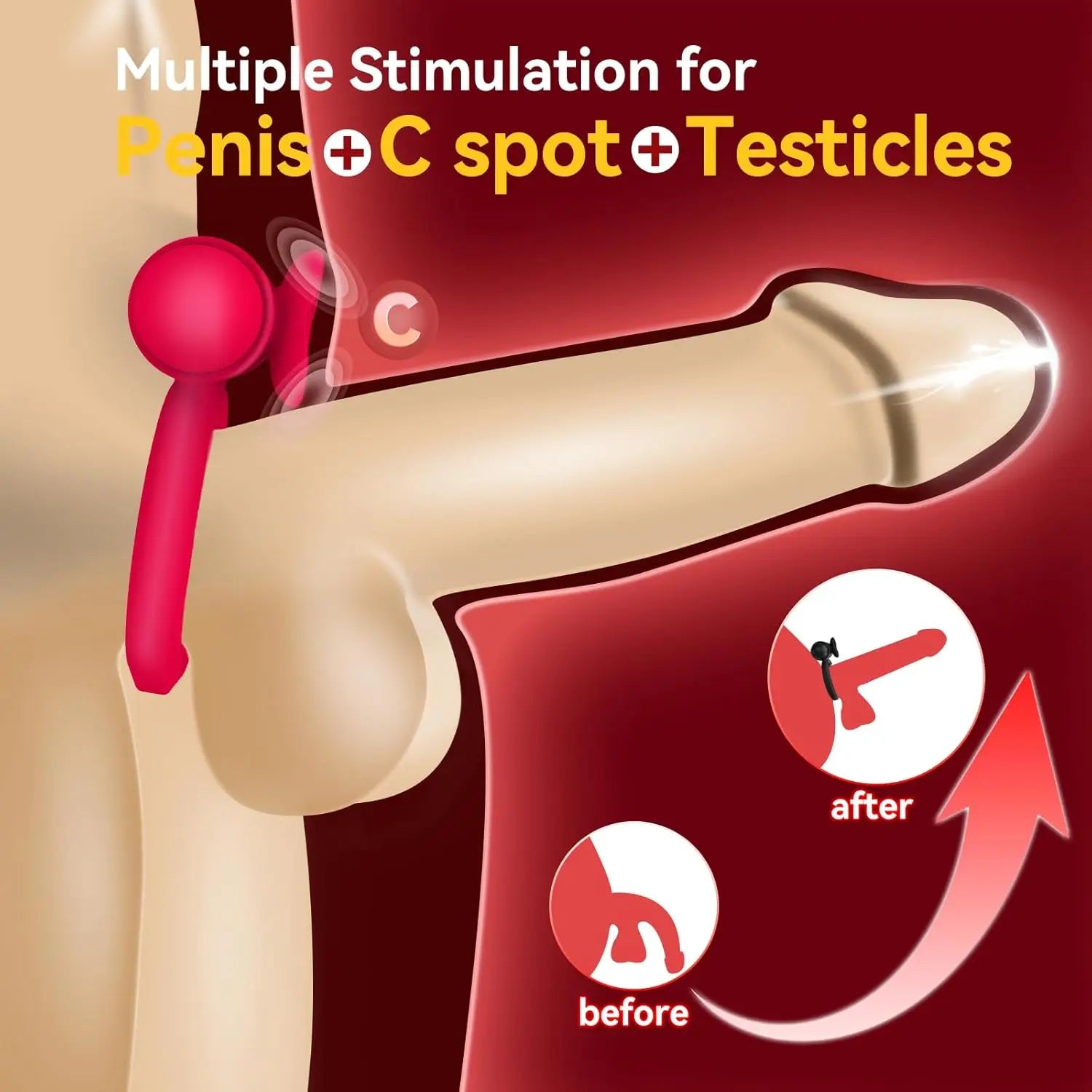 Vibrating Cock Ring with Mini Vibrator Male Sex Toys Penis Vibrator Extender Enlarge Sleeve Girth Delay Ejaculation Erection