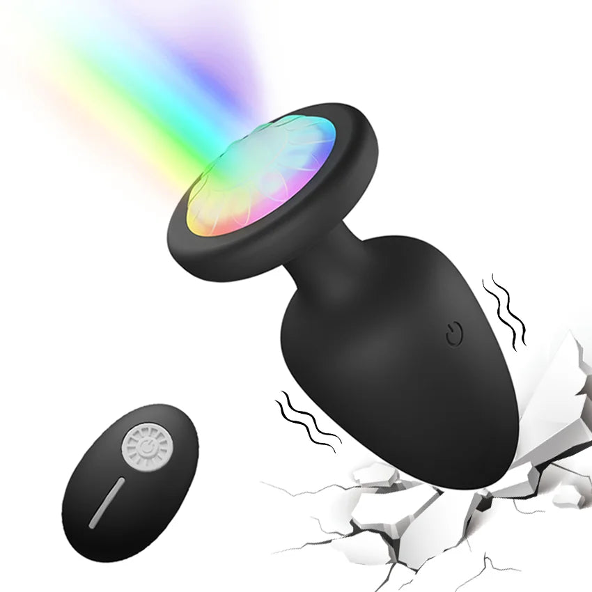 LED Colorful Light Butt Plug for Women Men Anal Plug Vibrator Prostate Massager Adults Sex Toys Wireless Remote Control Buttplug
