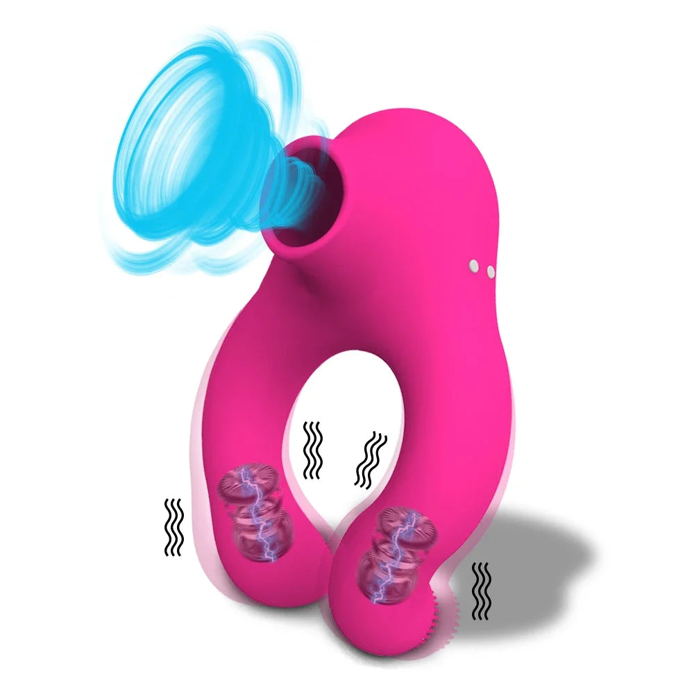 Vibrator For Women Clitoral Sucker Penis Cock Ring Stimulator Clit Sucker Delay Ejaculation Dick Enlarger Ring Sex Toys For Men