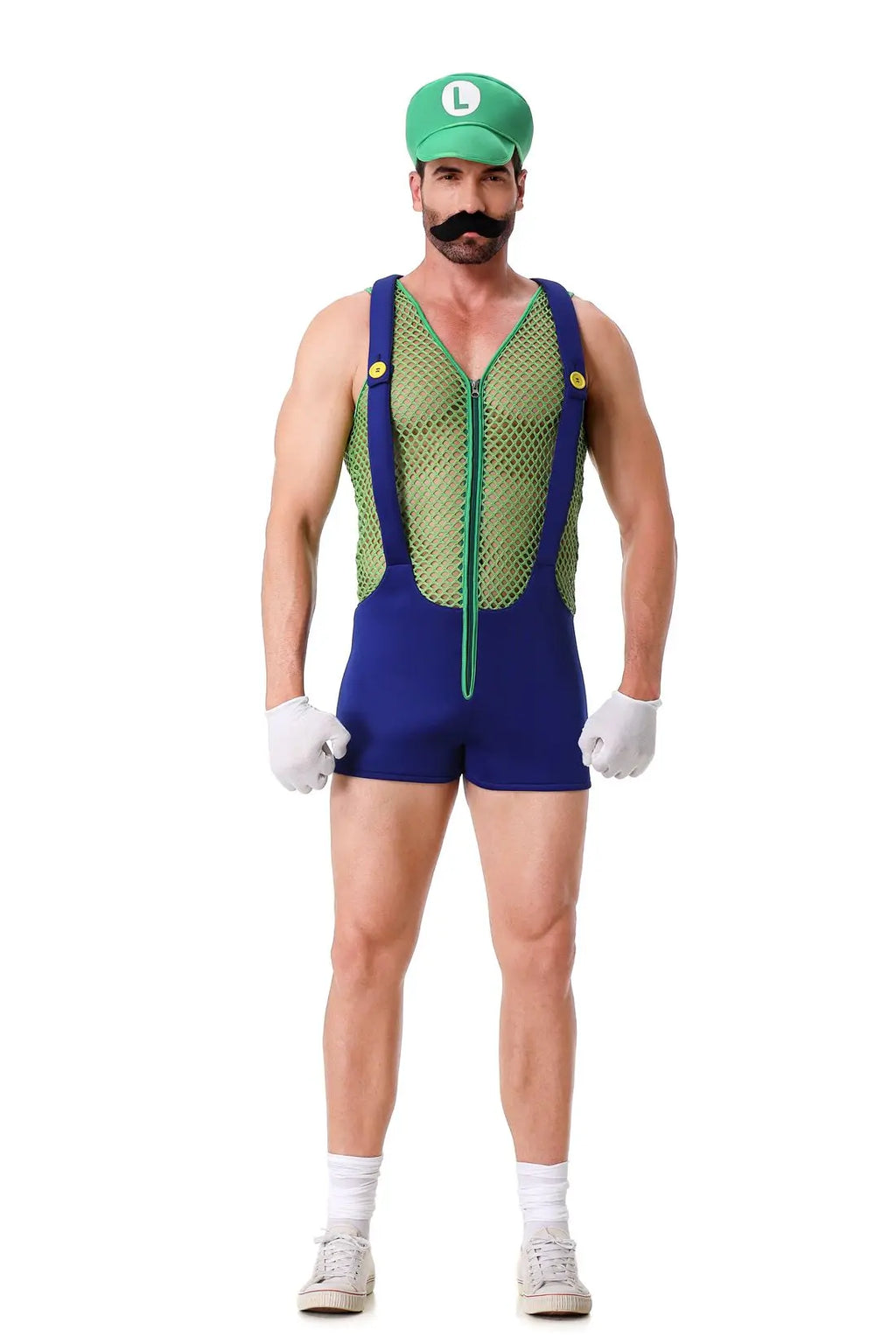 Adult Halloween Anime Cartoon Cosplay Costume With Hat Sexy Men Red Blue Super Plumber Brother Fancy Set Carnival Party Dress Up