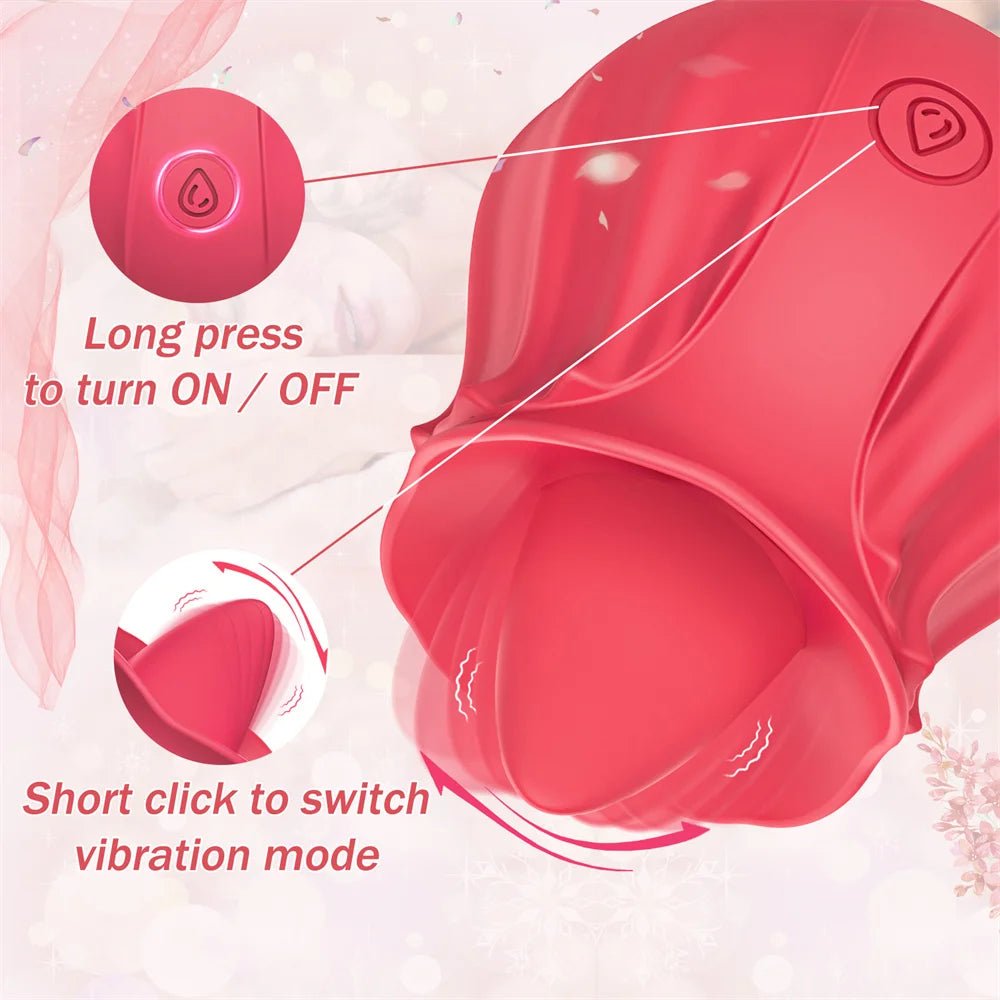Licking Vibrator for Women Clitoral Nipple Stimulator Massager Thrusting Dildo 2 in 1 Sex Toy for Women Adult Sex Products 18+