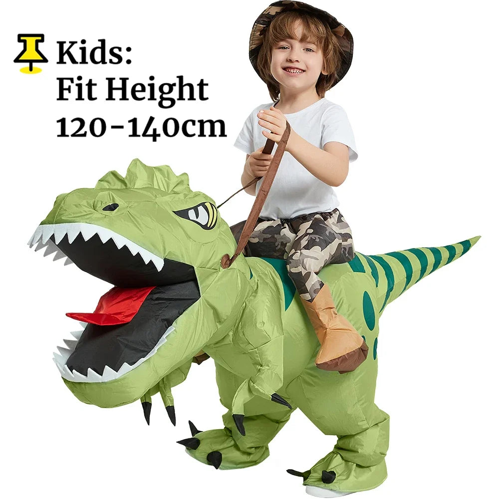 Inflatable Dinosaur Costume Riding T Rex Air Blow Up Funny Fancy Dress Party Halloween Costume for Adult Cosplay Party