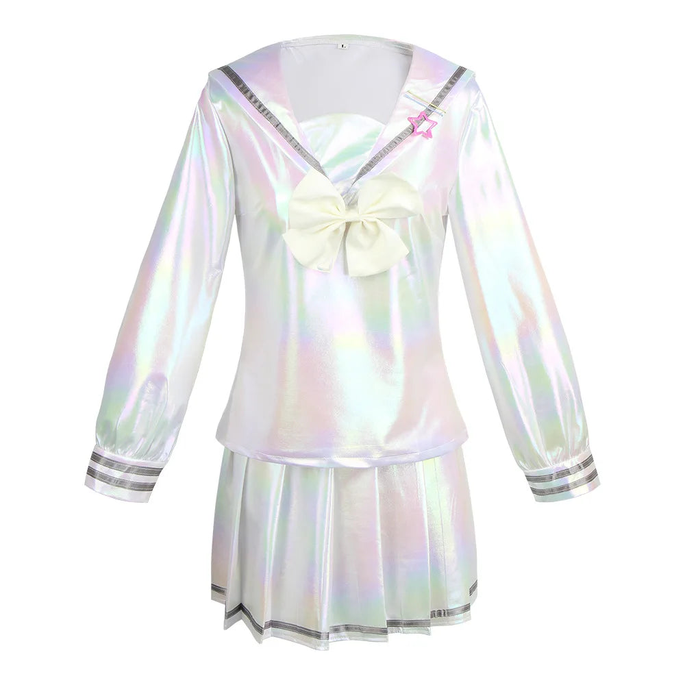 Game NEEDY GIRL OVERDOSE KAngel Cosplay Costume Full Set of Clothing Sailor Suit Jk Uniform Laser Color Skirts