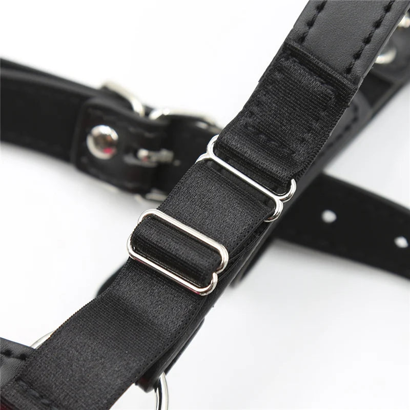 Adult Erotic Games Gag Ball BDSM Bondage Restraints Nose & Mouth Hook Spreader Leather Head Harness Sex Toys For Women Couples