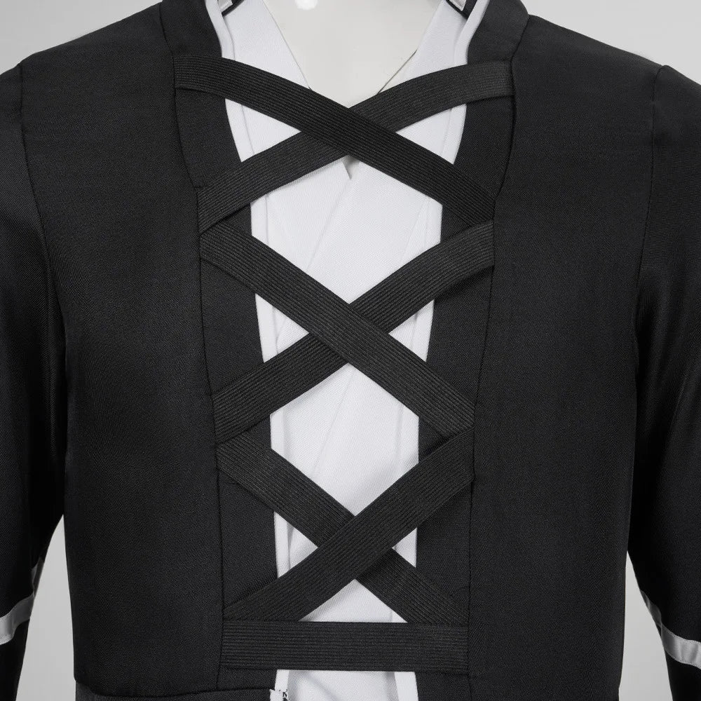 Anime BLEACH Kurosaki Ichigo Cosplay Costume Japanese Manga Cosplay Black and White Outfit Halloween Role Play Uniform for Men
