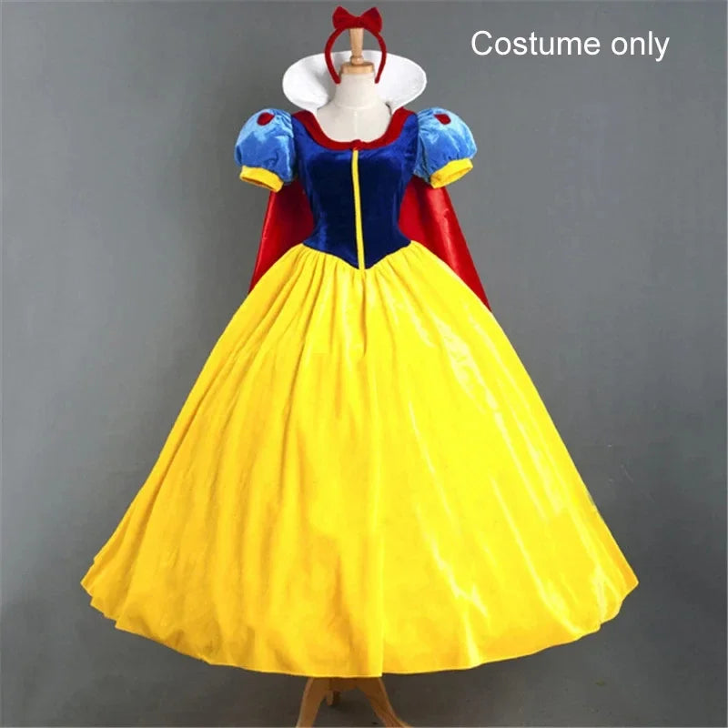 White Cosplay Costume Princess White Snow Cartoon Dress Petticoat Adult Plus size For Women Halloween Party