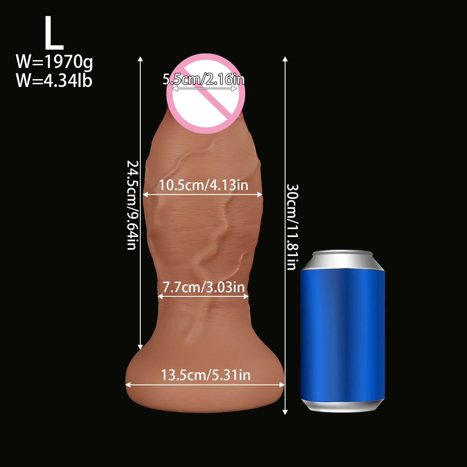 XXL Giant Realistic Dildo Anal Plug 13.2CM Super Thick Soft Silicone Huge Butt Plug Anal Dilator with Suction Cup Adult Sex Toys