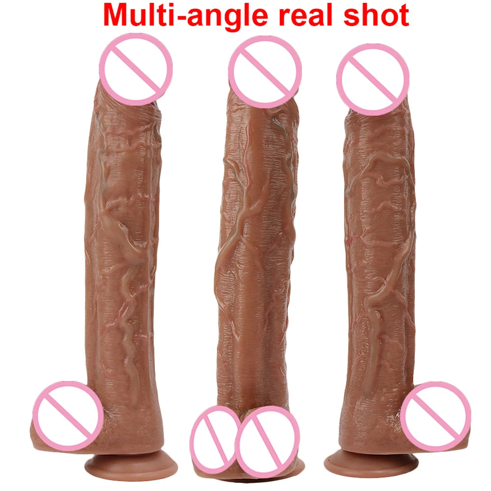 Super Long Realistic Dildo Soft Big Penis Silicone No Vibrators Lesbian Strapon Vagin Anal Sting Sex Toys For Womans Maturbators