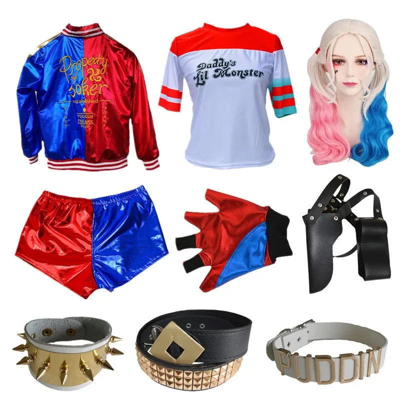 Best-Selling  Quinn Cosplay Costume - Halloween & Carnival Outfit for Women, child Jacket  Set, Christmas Party Attire