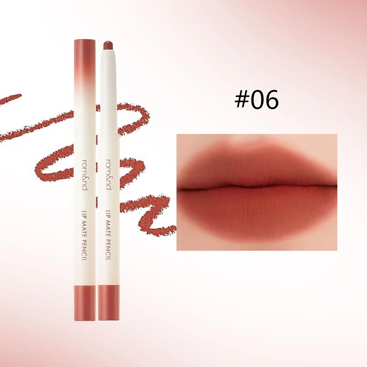 rom&nd LIP MATE PENCIL,Velvet Matte Texture,Smooth Pencil Core,Long-Lasting Color,Matte Sophistication,K-Beauty,Korean Makeup