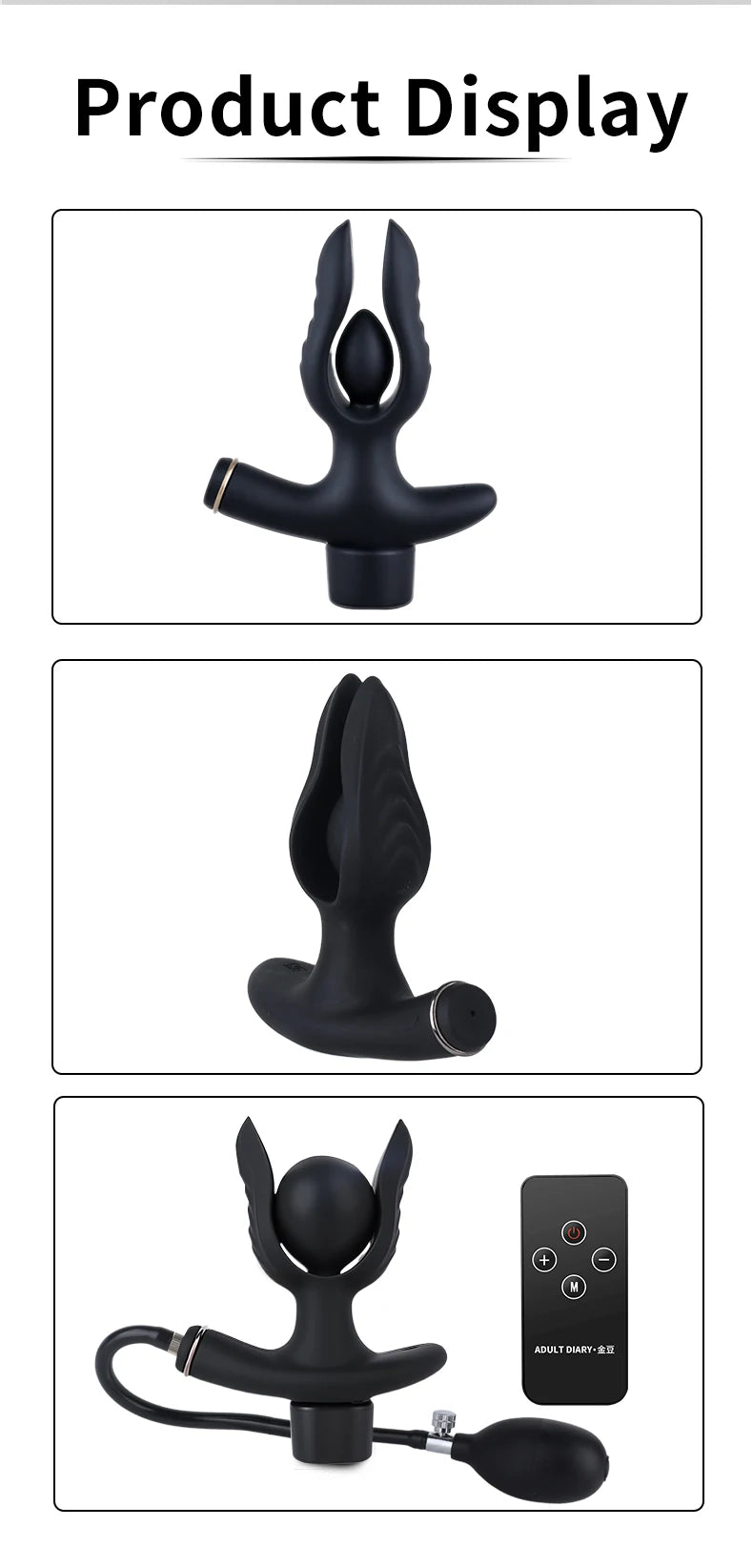 Inflatable Electric Shock Anal Plug Vaginal G Spot Stimulation Anal Docking Insertion Prostate Massage Male Masturbator Sex Toy